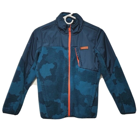 Under Armour Fleece Jacket Techno Teal Young Medium NWT - Picture 1 of 9